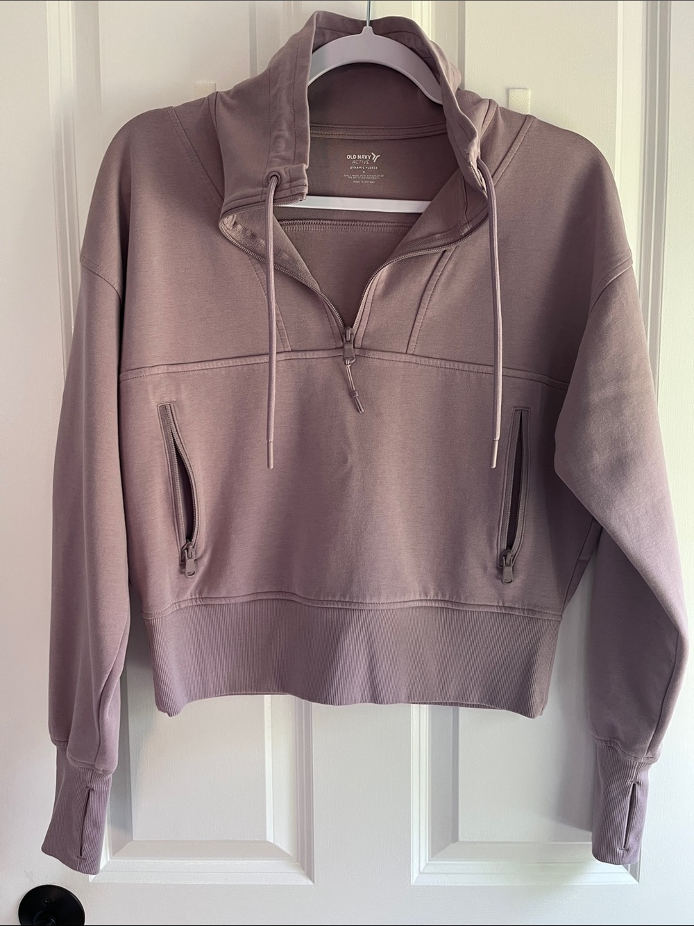 Old Navy Dusty Mauve Half-Zip Hooded Pullover